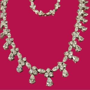 Vintage Landau 2 Pc. Set High End Diamoness Choker Necklace Bracelet